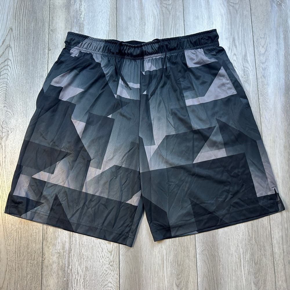 Nike Shorts Mens 2XLT Tall Black Gray Run Running Athletic Gym Geo Camo Men